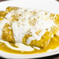 3 Piece Enchiladas Suizas · The hottest and bold green sauce, made from fresh jalapeños peppers and tomatillos. Prepared...