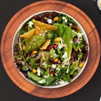 Luscious Mexican Salad · Chicken cutlet, mixed greens, avocado, corn, black beans and tomatoes tossed in balsamic vin...
