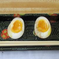 Ajitsuke · Japanese soft-boiled egg, infused in a soy-sake marinade.
