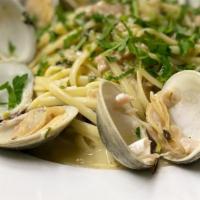 Linguini With Clam Sauce · Garlic and herbs.