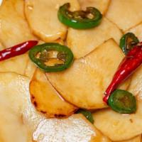 Pan Fried Potatoes · Spice level one. These delicious potato slices are pan fried with simple ingredients: garlic...