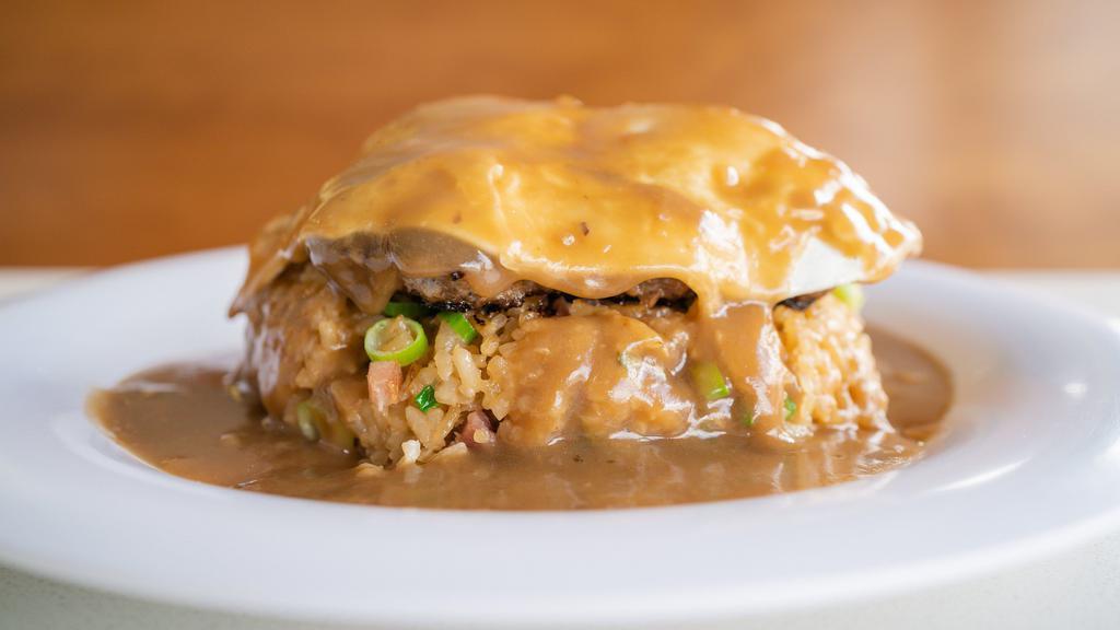 Fried Rice Loco Moco · Homemade beef patty and rich brown gravy.