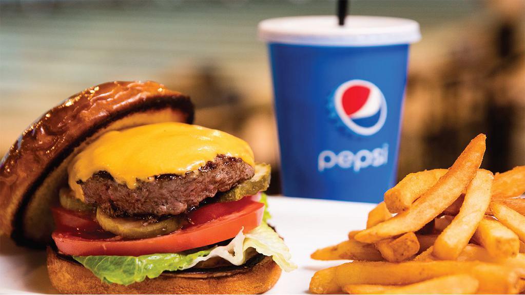 All American Burger   · 6oz. fresh burger with choice of cheese, lettuce, tomato, and pickle topped with Rab’s Special Sauce .