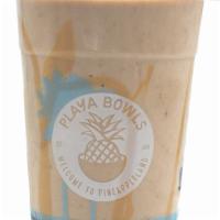 Dolce Latte Smoothie · Banana, chocolate protein, peanut butter, and coconut milk.