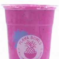 Pink Pitaya Smoothie · Pitaya, banana, pineapple, and coconut milk.