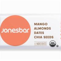 Mango Jones Bars · Mangos, Almonds, Dates, Chia Seeds.