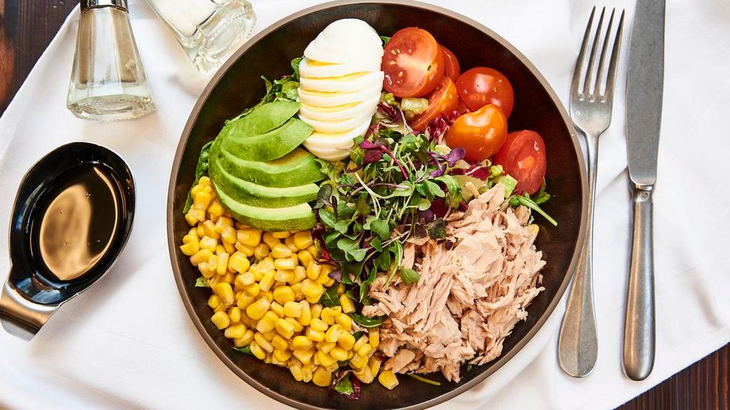 Il Piccolo Salad · Mixed greens, eggs, cherry tomatoes, corn and tuna.