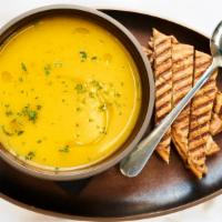 Soup Of The Day  · No cream no dairy Alternating from:
Broccoli
Cauliflower
Carrot
Lentils
Butternut Squash
Tom...