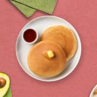 Classic Pancakes · Fluffy pancakes cooked with care and love served with butter and maple syrup. Served in pairs.