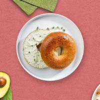 Cream Cheese Bagel · Get a wholesome toasted bagel topped with our special cream cheese!