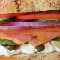 Smoked Salmon · Cream Cheese | Sliced Tomato | Red Onion | Capers