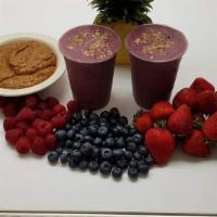 Pacific Beach Smoothie · Dairy. Acai, pineapple, mixed berries, almond butter, flax seeds, agave.