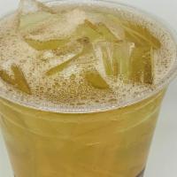 Iced Tea · Organic green, tropical green, organic peach, raspberry, passion fruit, mango, black tea.