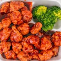 General Tso'S Chicken · Hot & spicy. Chunks of chicken deep-fried to crispy dipped into sweet & sour sauce, then sav...