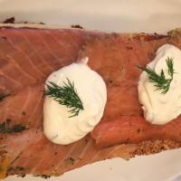 Lox, Creme Fraiche, And Spring Onion French Toast · 