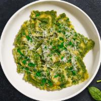 Spinach & Ricotta Ravioli · Fresh spinach & ricotta ravioli cooked to perfection with your choice of sauce, protein, and...