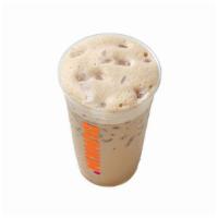 Iced Cappuccino · Our Iced Cappuccino is brewed with freshly ground espresso beans and then blended with milk ...