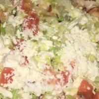 Taco Salad With Shrimp · Shrimps, With lettuce, tomato, guacamole, sour cream, refried beans, onions, cilantro. chees...