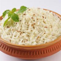 Plain Jeera Rice · Fresh boiled rice made of fluffy white rice and cumin seeds.