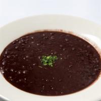 Sopa De Frijoles · Black bean soup.