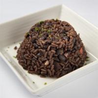 Congri Dinner · Black beans mixed with white rice.