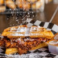 Maple Fried Chicken With Bacon Waffle · Waffle Sandwich