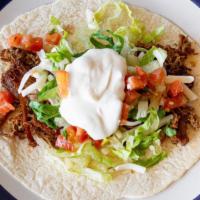 (1)Taco · Choose (1) crispy corn or (1) soft flour tortilla with your choice of meat  (seafood is not ...