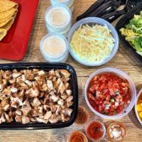 Fajita Party Kit - Serves ( 4 - 6 ) · Choice of Protein. Includes 12 flour or crispy corn taco shells, Choose 2 salsas. Choose bla...
