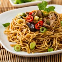 Lo Mein · Tender protein stir fried with thin noodles, vegetables and hearty sauce.