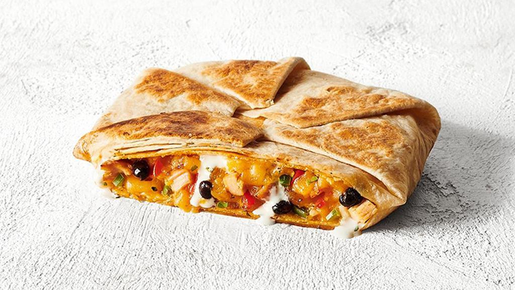 Stack · Picture this - your pick of protein, beans, shredded cheese, pico de gallo and Moe's Famous Queso stacked between two crunchy corn shells, wrapped in a grilled tortilla.