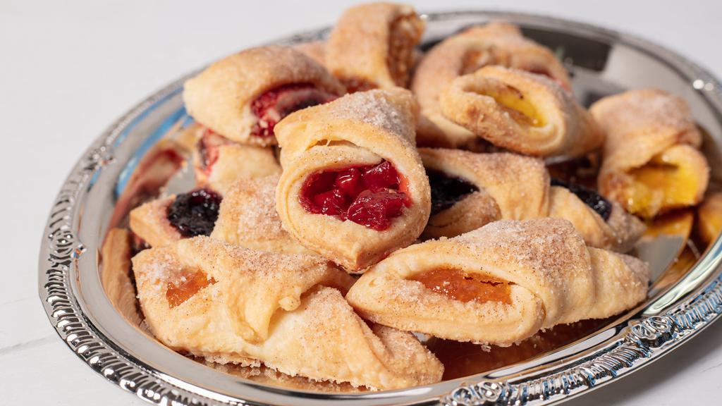 Cream Cheese Pastries (1 Lb.) · scrumptious buttery cream cheese finger cakes with amazing flavors such as, Apricot, Blueberry, Cherry, Pineapple