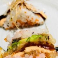 Sushi Sandwich · Lobster salad, avocado, and cream cheese inside with soybean paper or an extra charge with d...
