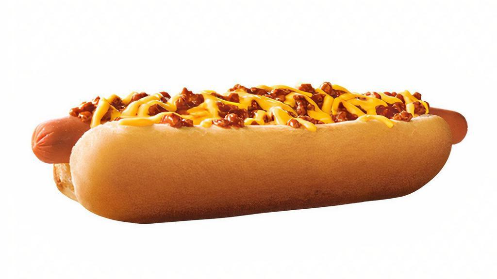 Footlong Quarter Pound Coney · Want something filling that's also a great deal? Try SONIC's Footlong Chili Cheese Coney. A grilled hot dog topped with warm chili and melty cheddar cheese served in a soft, warm bakery bun.
