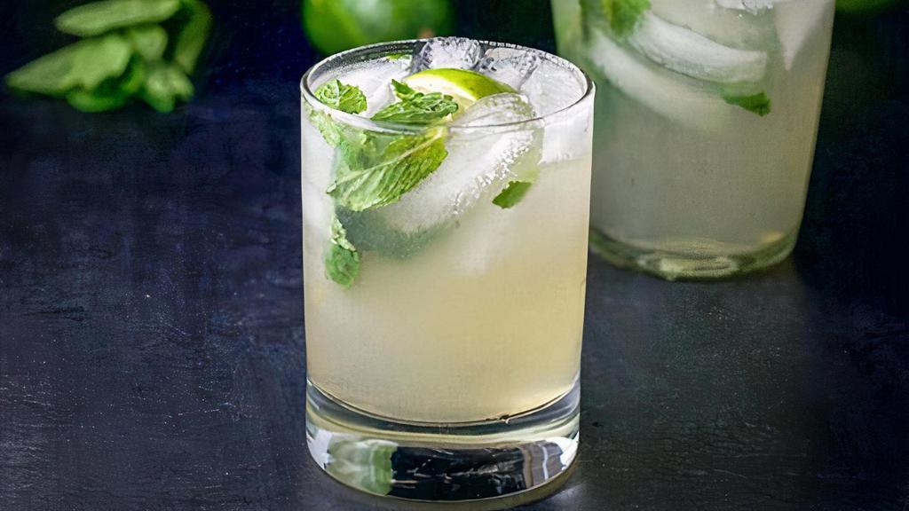 Mojito 16 Oz · Rum, muddled mint, fresh lime juice, topped with seltzer. Must be 21 to purchase.