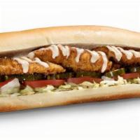 Cap’N Munch Sandwich · Large crispy chicken cutlets breaded with cereal and pretzels topped with our world=famous k...