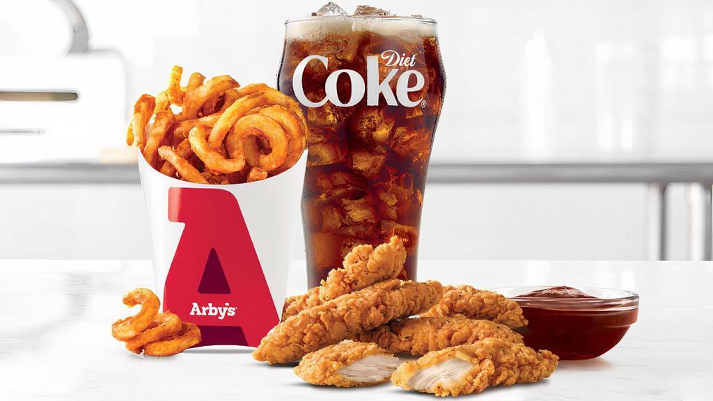 Chicken Tenders (5 Ea.) · 5 crispy chicken tenders served with your choice of dipping sauce. Visit arbys.com for nutritional and allergen information.