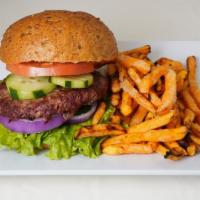 Organic Bison Burger Combo · 100% pure heart healthy buffalo meat, high in protein.