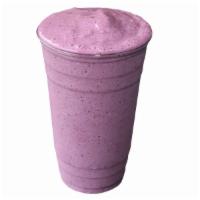 Energy Recovery Shake · Vanilla whey protein, glutamine, strawberry, banana, blueberry, and oats.