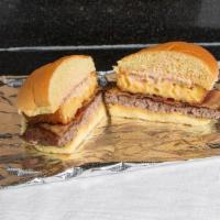 Mac 'N Cheese Burger · Bacon, homemade mac & cheese patty, and our secret burger sauce