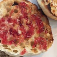 Toasted English Muffin With Butter & Jelly Breakfast · 