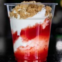 Parfaits · Your choice of smoothie flavor with Greek yogurt and homemade oatmeal crisp topping.