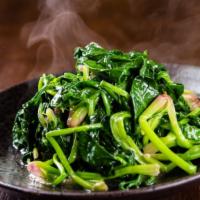 Sautéed Spinach · Spinach seasoned and cooked in oil overheat.