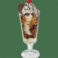 Reese'S® Peanut Butter Cup Sundae · Peanut buttery goodness.  Vanilla ice cream, peanut butter topping, hot fudge, sprinkles, an...