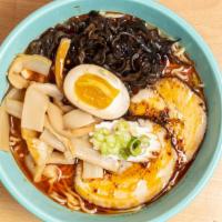 Spicy Miso Ramen · Spicy miso based Japanese Ramen with pork belly slices, kikurage, menma, soft boiled egg and...