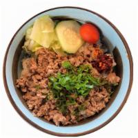 Pop Pot Rice · Stir-fried minced pork over rice.