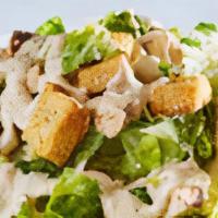 Grilled Chicken Caesar Salad · Romaine lettuce, grilled chicken, croutons and parmesan cheese.