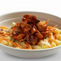 Buffalo Chicken Mac & Cheese · Buffalo grilled chicken, celery, scallions, carrots.  (egg, dairy). Blue cheese or ranch dre...