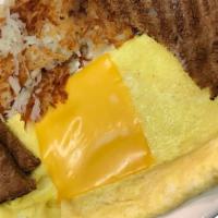 Cheese Omelette · American, Swiss or Cheddar. With toast