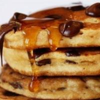Chocolate Chip Pancakes · 3 Buttermilk Pancakes loaded with chocolate chips