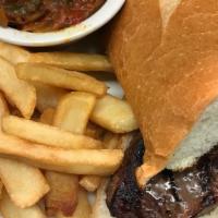 Tenderloin Steak · With Saute peppers and onions  on French bread